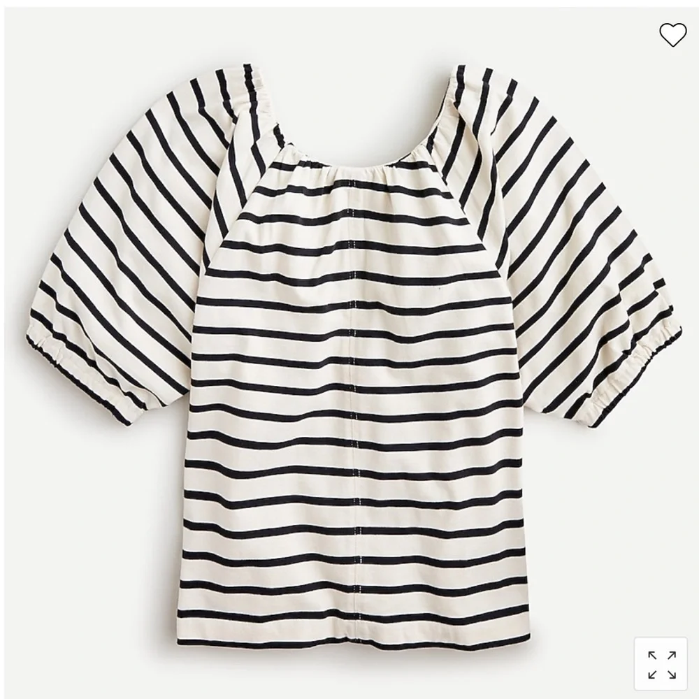 NWT J. Crew Mariner Cloth Puff Sleeve Top - Picture 4 of 7